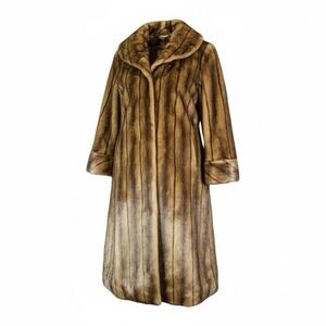 Ms. Divine Immitation Fur 100% Acrylic Coat Brown Size 1x